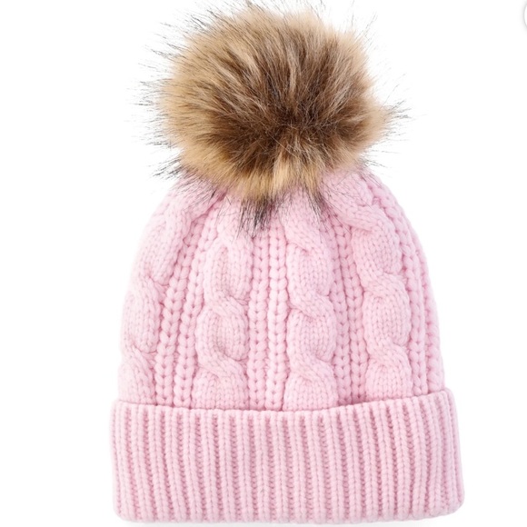 Wonder Nation Girls Pom Hat and Glove Set, 2-Piece Set - Picture 3 of 3